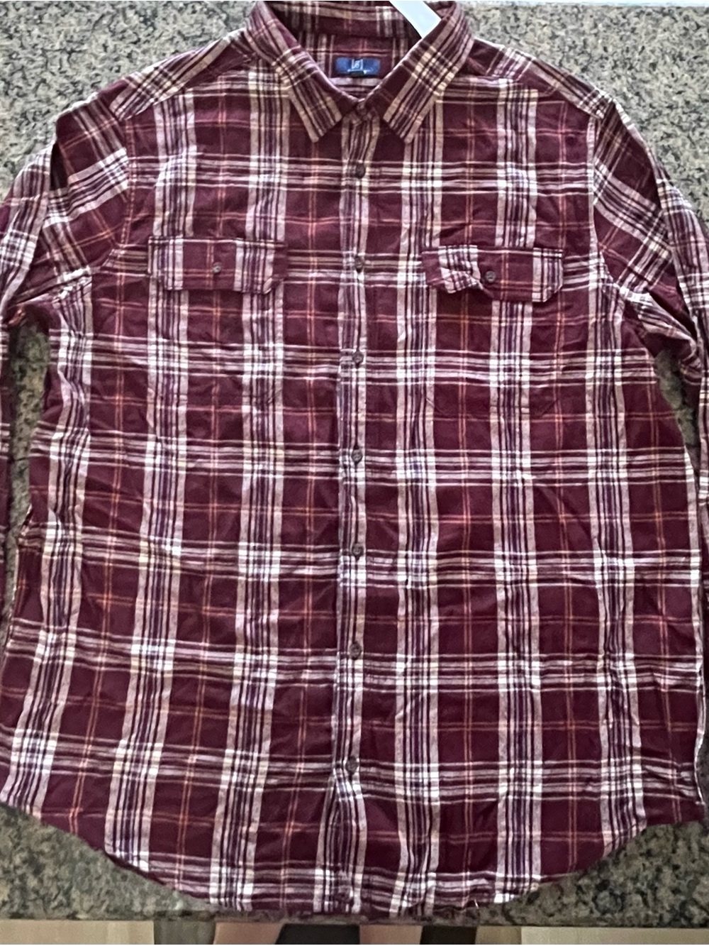 George Men's Maroon Plaid and brown plaid Button-Down Shirts.